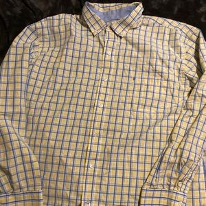 Izod dress shirt yellow plaid XXL